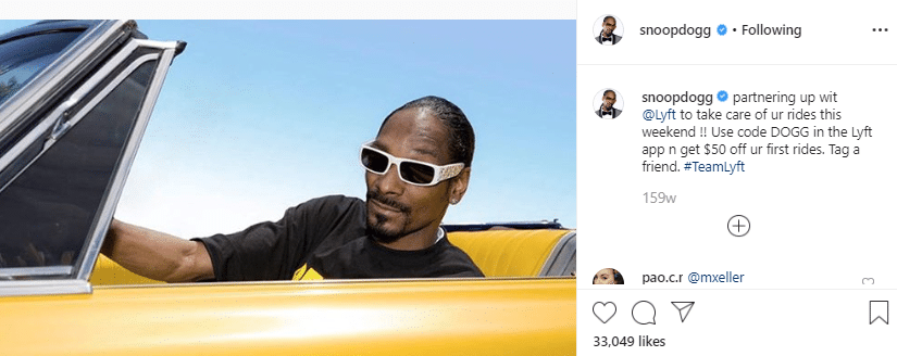 Lyft with Snoop Dogg Influencer Marketing