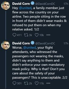 United Airlines David Corn