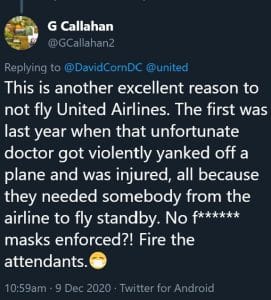 United Airlines David Corn Tweet