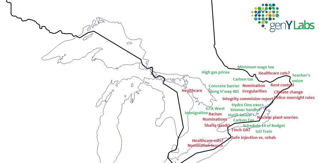 Ontario elections buzz map
