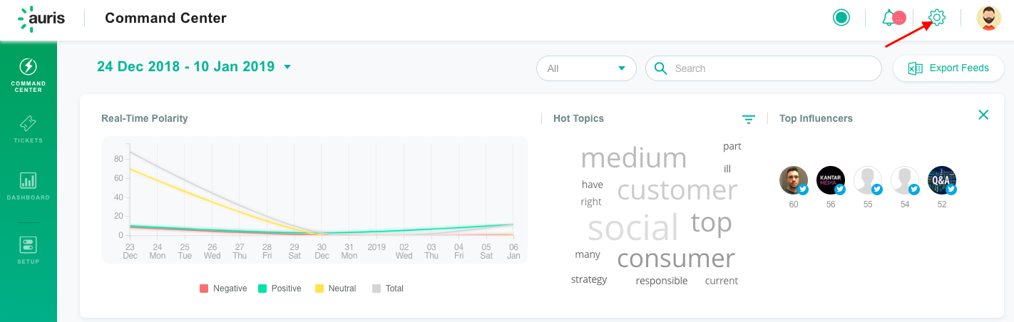 Auris platform settings