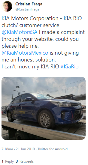 Monitor Complaints - Kia Motors example