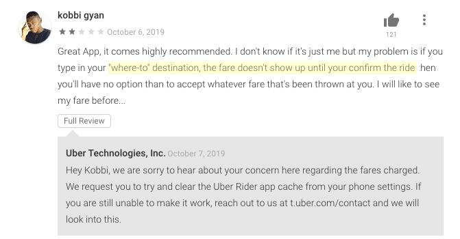 Uber App Store Review Monitoring